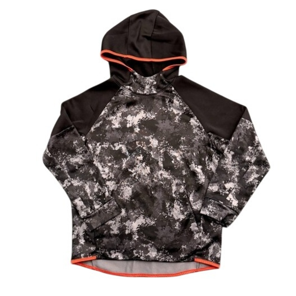 Old Navy Boys Techie Fleece Hoodie Grey Black Camo Go-Dry Sweatshirt Size L 10